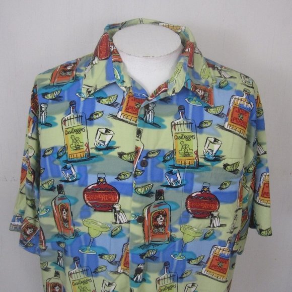 Big Dogs vintage Men Hawaiian camp shirt p2p 26 XL aloha luau tropical alcohol - Picture 4 of 8